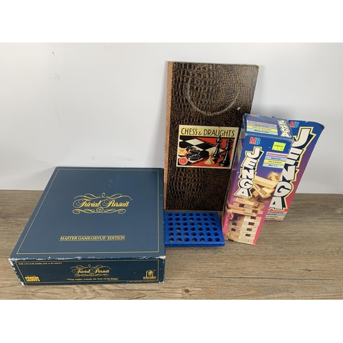 482 - A collection of board games to include Monopoly, Trivial Pursuit, Jenga etc.