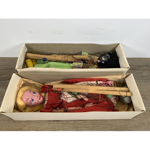 488 - Two vintage boxed Pelham puppets to include Cinderella etc.