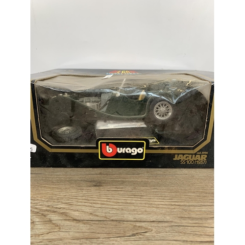 496 - Two boxed Bburago diecast model vehicles, one 1937 Jaguar SS100 and one Mercedes 1954 300SL