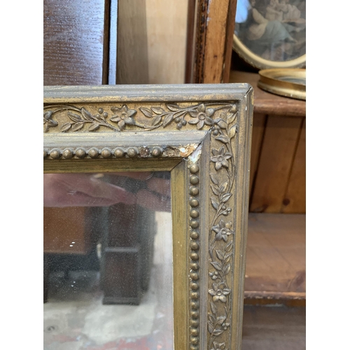 612 - A late 19th century gilt framed wall mirror - approx. 91cm high x 115cm wide