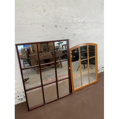 649 - Three wall mirrors - largest approx. 110cm high x 83cm wide