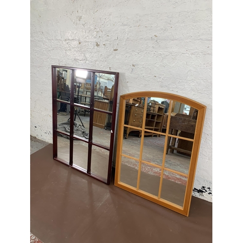 649 - Three wall mirrors - largest approx. 110cm high x 83cm wide