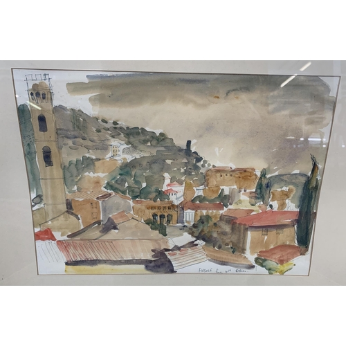 658 - Two framed Italian Fiesole watercolours - approx. 46cm high x 60cm wide