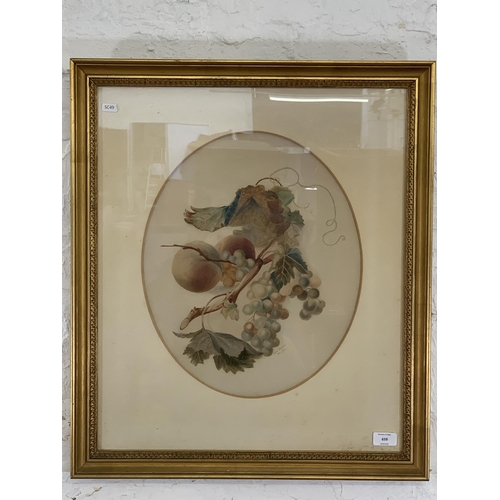 659 - A Victorian gilt framed fruit scene watercolour signed lower right and dated 1882 - approx. 67cm hig... 