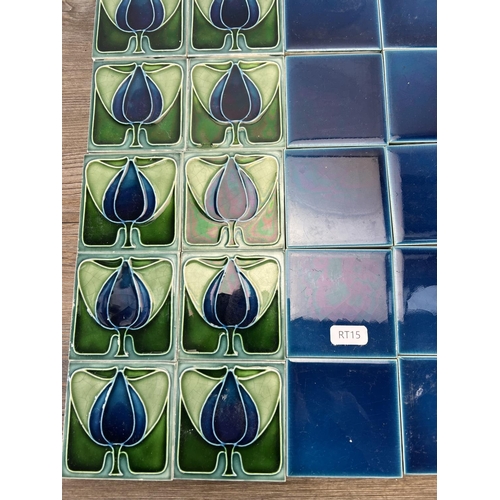 389 - Approx. forty four Art Nouveau Pilkington's Tile & Pottery Co Ltd. ceramic tiles