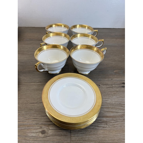 407 - A collection of Aynsley Argosy bone china to include six coffee cups and saucers, six teacups and sa... 