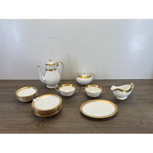 407 - A collection of Aynsley Argosy bone china to include six coffee cups and saucers, six teacups and sa... 