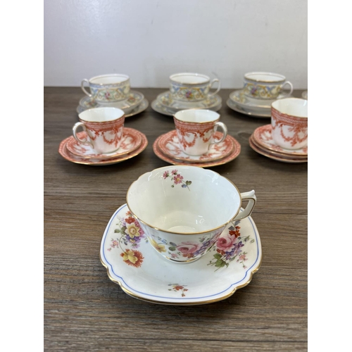 413 - A collection of ceramics and glassware to include two Royal Crown Derby 'Derby Posies' teacups and s... 