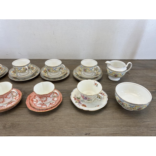 413 - A collection of ceramics and glassware to include two Royal Crown Derby 'Derby Posies' teacups and s... 