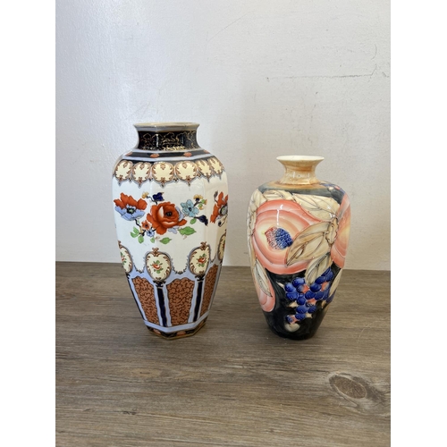 416 - Eight pieces of ceramics and glassware to include Losol Ware Clifford vase, Royal Brierley studio gl... 