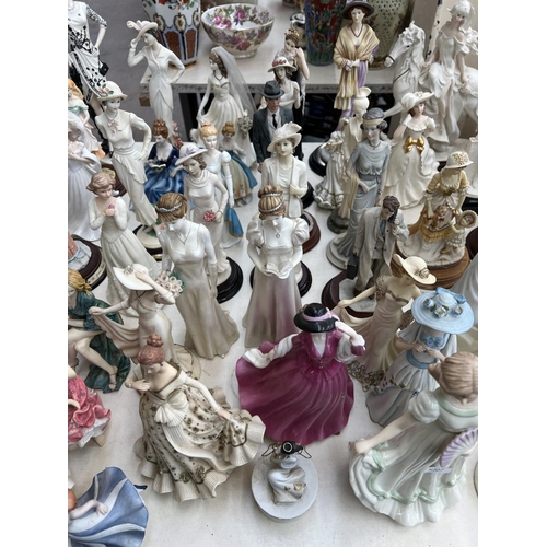 417 - A collection of resin and ceramic figurines to include Leonardo, The Juliana Collection etc.