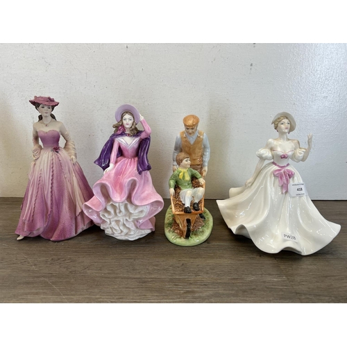 418 - Eleven Coalport figurines to include Autumn Leaves limited edition no. 568 of 750, Ladies of Fashion... 