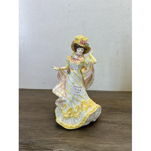 418A - Six Royal Doulton figurines, Sentiments Loving You HN3389, Ascot HN2356, Grace HN2318, Flowers of Lo... 