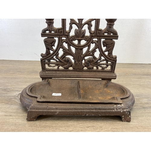 441 - A 19th century style cast iron stick stand - approx. 53cm high