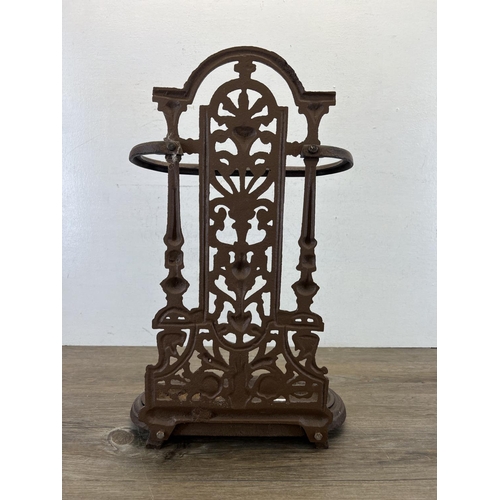 441 - A 19th century style cast iron stick stand - approx. 53cm high