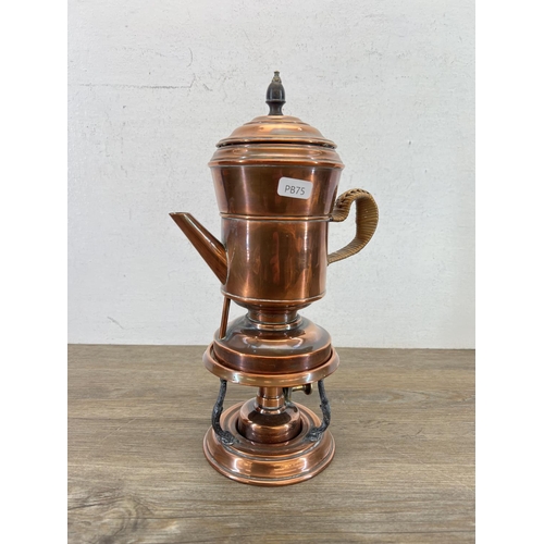 459 - An early 20th century L.M.N. Depose Size 4 coffee percolator - approx. 33cm high