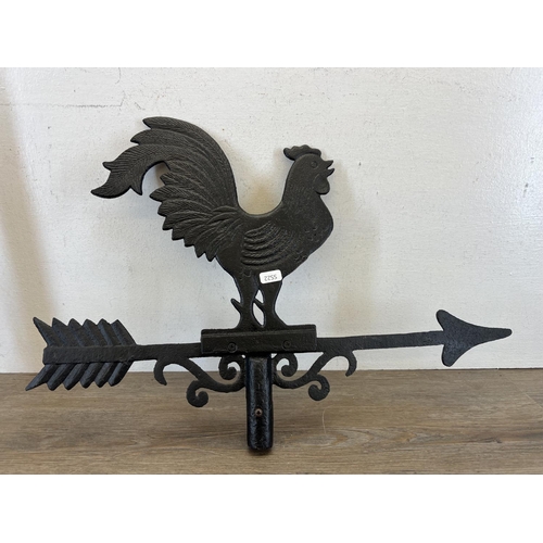 467 - A modern Black Country Metal Works Ltd. cast and wrought iron cockerel weathervane