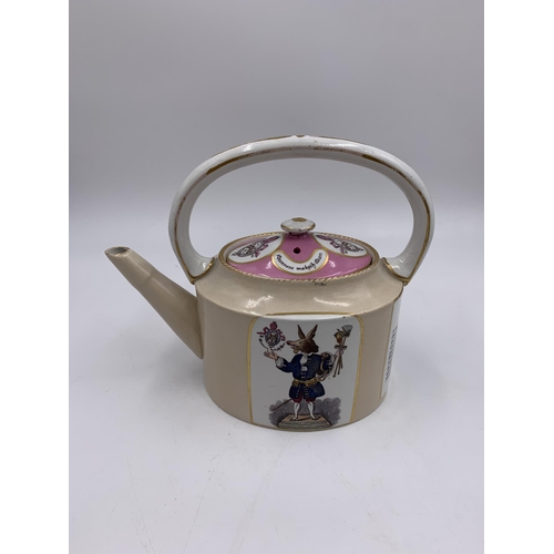 310 - A 19th century Copeland Spode 'Hayter & Stickland Winchester' hand painted teapot - approx. 16cm hig... 