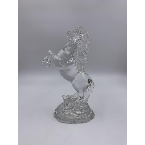 317 - A Waterford Crystal Rearing Horse lead crystal figurine - approx. 23cm high