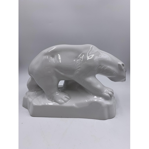 322 - A 1930s Swiss Laufen Keramik polar bear figurine - approx. 20cm high