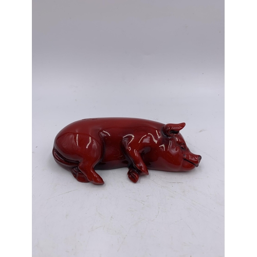 351 - Four Royal Doulton Flambé animal figurines