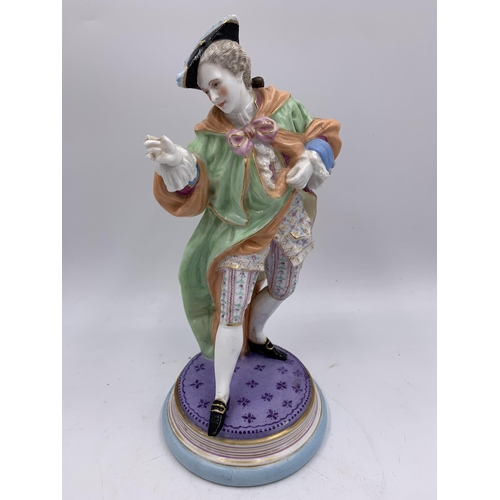 354 - A pair of 19th century hand painted porcelain figurines attributed to Vion Et Baury - approx. 25cm h... 