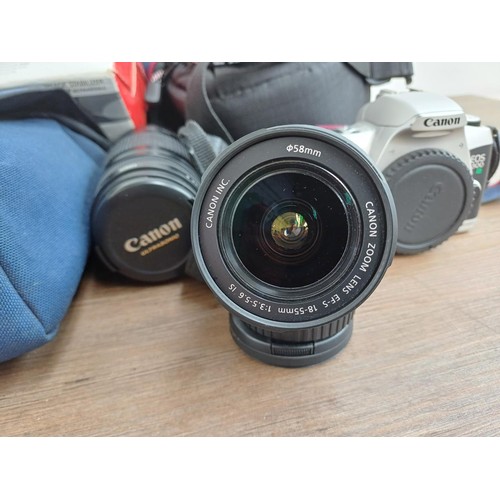 696 - A collection of Canon cameras and lenses to include EOS 40D 10mp DSLR camera body, EOS 350D 8mp DSLR... 