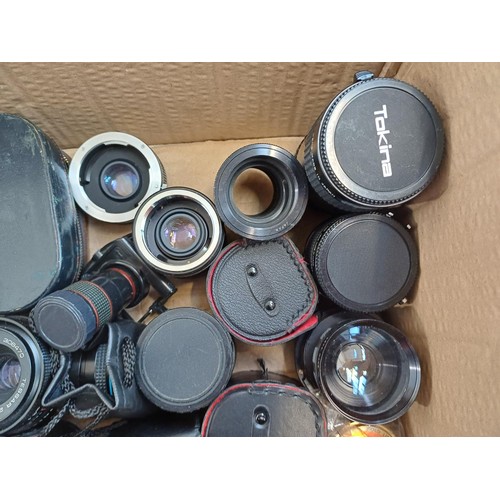 702 - A collection of tele-converters and lenses to include boxed and cased Digital Optics 0.45XXX Pro hig... 