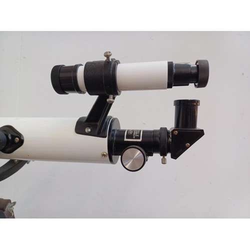 709 - A vintage Japanese Unicon F=700mm D=60mm astronomical telescope with accessories and tripod