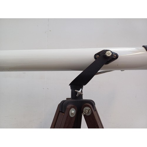 709 - A vintage Japanese Unicon F=700mm D=60mm astronomical telescope with accessories and tripod