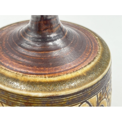 380 - A Mary Rich studio pottery scent bottle with lid - approx. 12.5cm high