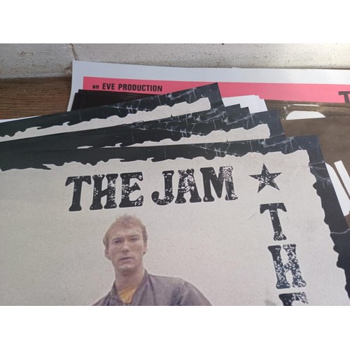 781 - A collection of reproduction music posters to include The Fall, The Jam, Sex Pistols, The Damned, Ni... 