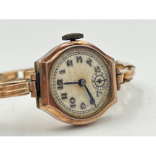 2305 - A boxed Art Deco mechanical lady's wristwatch retailed by Russell Eaton & Co. Manchester with hallma... 