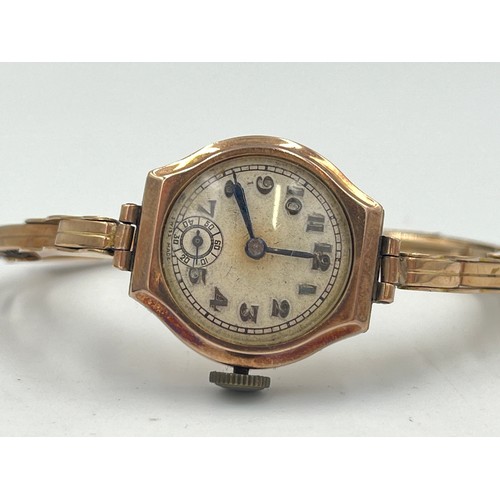 2305 - A boxed Art Deco mechanical lady's wristwatch retailed by Russell Eaton & Co. Manchester with hallma... 