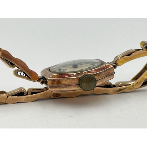 2305 - A boxed Art Deco mechanical lady's wristwatch retailed by Russell Eaton & Co. Manchester with hallma... 