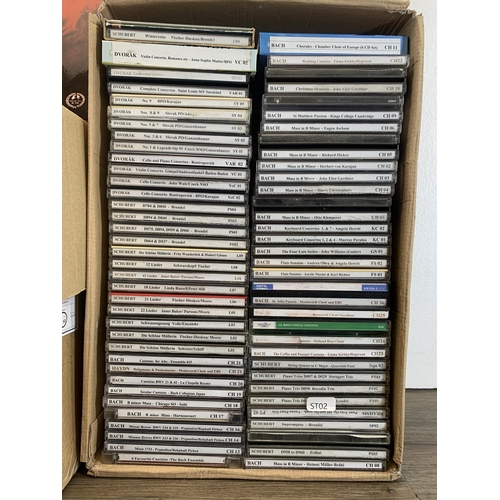 773 - Two boxes, one containing a collection of classical CDs and one containing vinyl records to include ... 