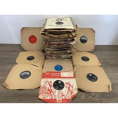 775 - A collection of shellac records to include Elvis Presley, Jackie Wilson, The Champs, The Crickets, E... 