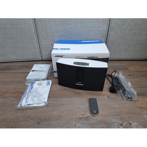 749 - A boxed Bose SoundTouch 20 wi-fi music system with power cable, remote control and instruction manua... 