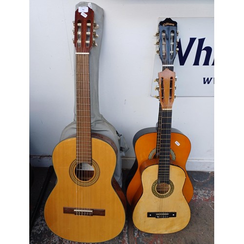 790 - Four nylon strung classical guitars to include Manuel Rodriguez Caballero full size, C. Giant three ... 