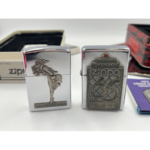 2023A - Two boxed Zippo windproof Commemorative cigarette lighters, one The Varga Girl and one 65th Annivers... 