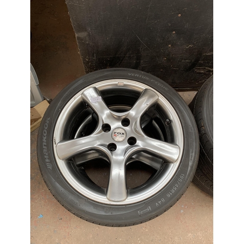 988A - Four Fox Racing alloy wheels with Hankook Ventus Prime 195/45r 16 84v tyres