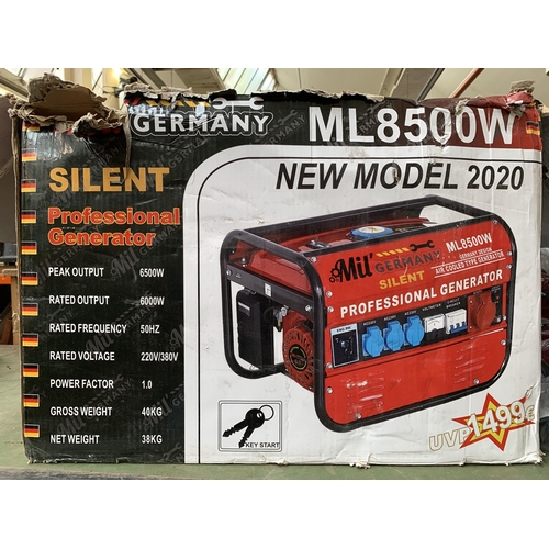 995 - A boxed Mil Germany ML8500W 6000w silent professional generator