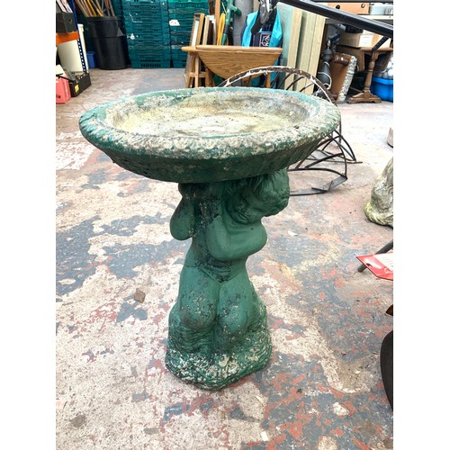 1023A - A cast stone bird bath - approx. 59cm high