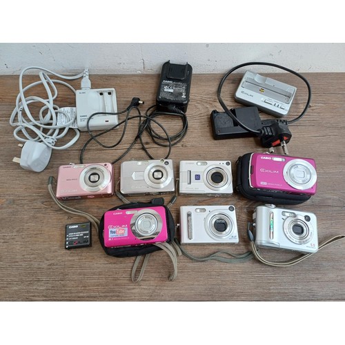 615 - A collection of Casio Exilim compact digital cameras to inlcude EX-Z35 12.1mp, EX-Z1050 10.1mp, EX-Z... 