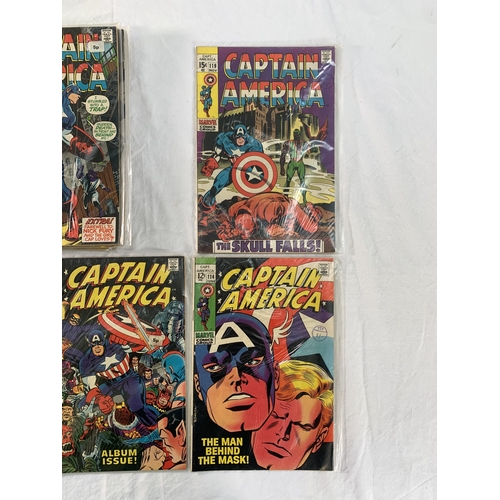 2195 - Seventeen Marvel Comics. Captain America. Various years includes #103, #110 1st appearance of Madame... 