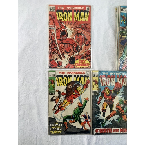 2196 - Fourteen Marvel Comics. Iron Man. Various years includes #13, #15 1st appearance of Alex Niven (late... 