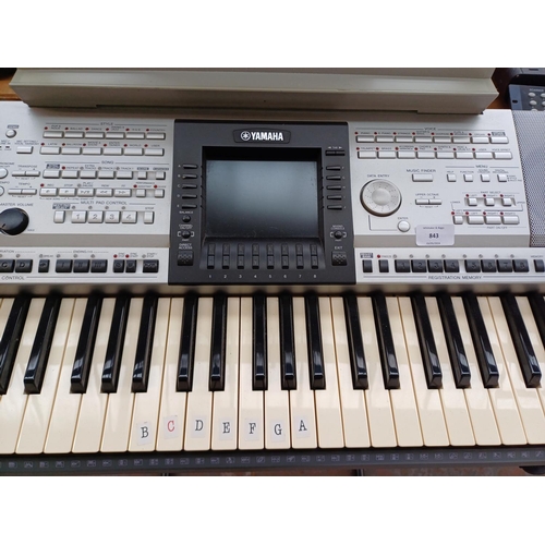 843 - A Yamaha PSR-3000 sixty-one key 'Arranger Workstation' electronic keyboard with stand