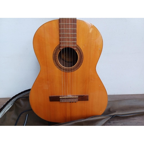 845 - A cased Spanish Admira full size nylon strung classical guitar