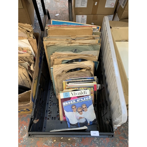 1035 - Ten boxes containing a large quantity of LP records