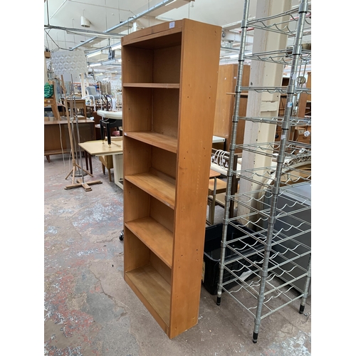 112 - A pine five tier open bookcase - approx. 164cm high x 62cm wide x 20cm deep